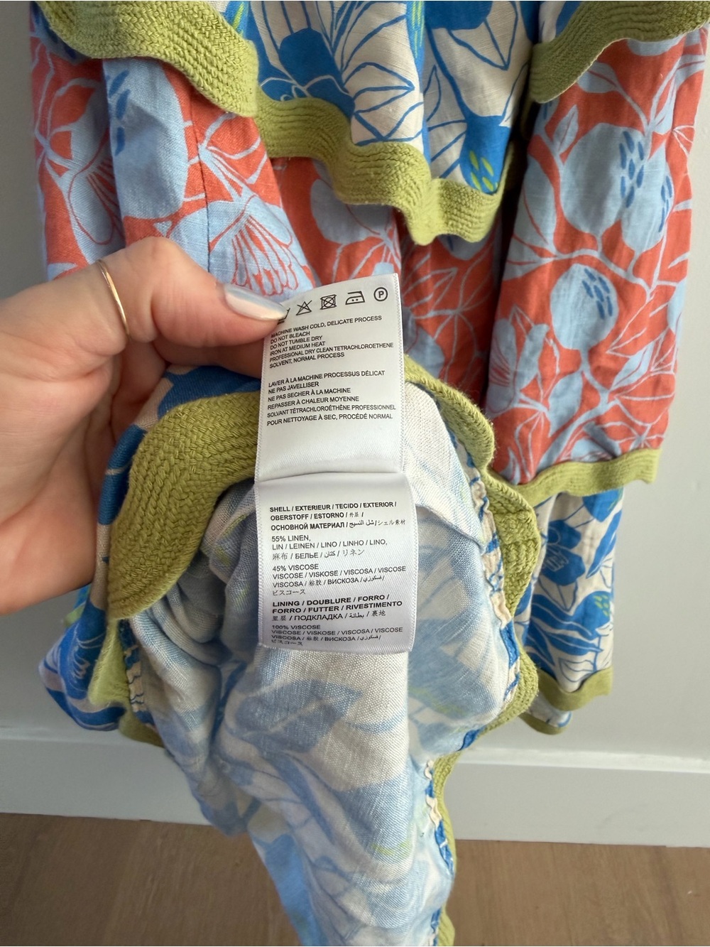 Anthropologie FARM Rio Linen Blend Tiered Ric Rac Midi Dress - Picture 7 of 8